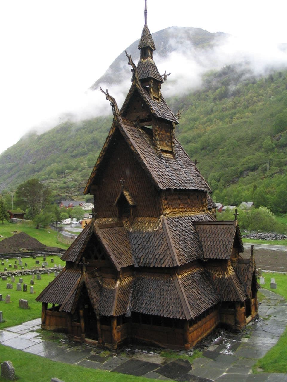 The wooden Borgund stave church.