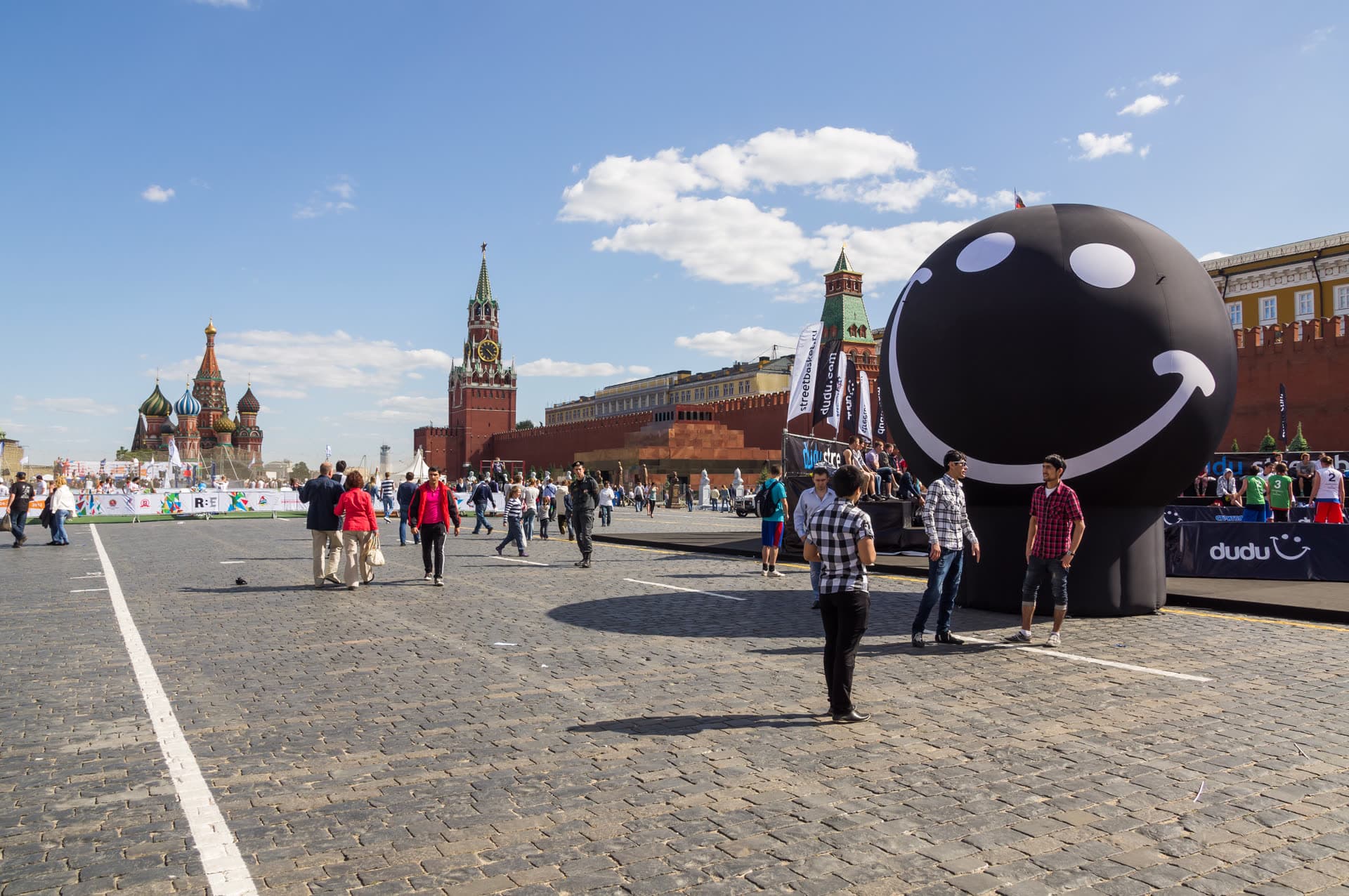 Red Square in Moscow, with Saint Basil’s Cathedral and the Kremlin wall.